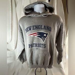 NFL New England Patriots white gray hoodie pull on